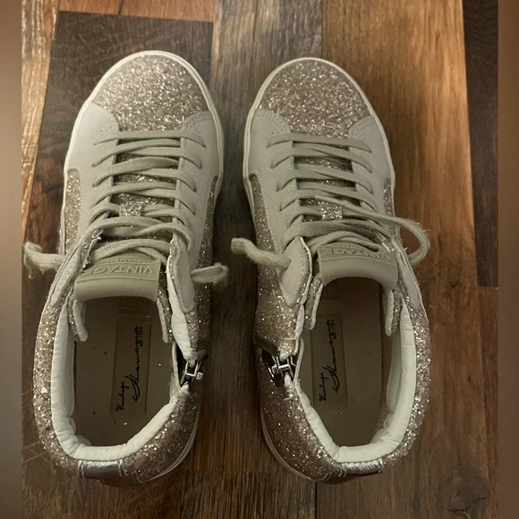 EUC Shu Shop Women’s Hailey Glitter High-Top Sneakers - Picture 5 of 8